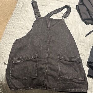 No Boundaries Black Denim Overall Dress